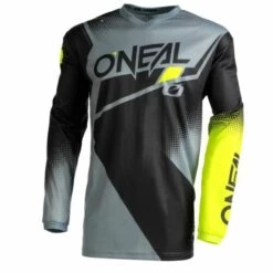Flash Sale 😍 Oneal 2022 Element Racewear V.22 Black Grey Neon Yellow Jersey - Unisex - Small - Adult - Black/Grey/Yellow 🔔
