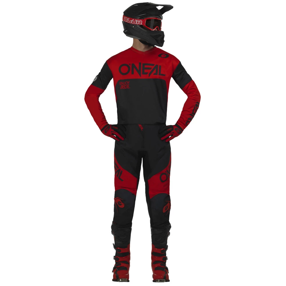 Best Sale ⭐ Oneal 2023 Element Racewear Black Red Jersey - Red - Small - Adult ⌛ - Image 3