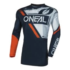 Promo 👍 Oneal 2023 Element Shocker Blue Orange Jersey - Orange - Medium - Adult 👍