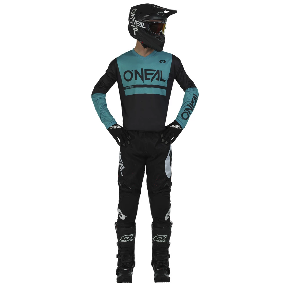 Cheapest ๐ Oneal 2023 Element Threat Air Black Teal Jersey - Black - Small - Adult ๐ - Image 3