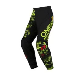 New 😉 Oneal 2023 Youth Element Attack Neon Yellow Black Pants - Black - 18 - Youth 💯